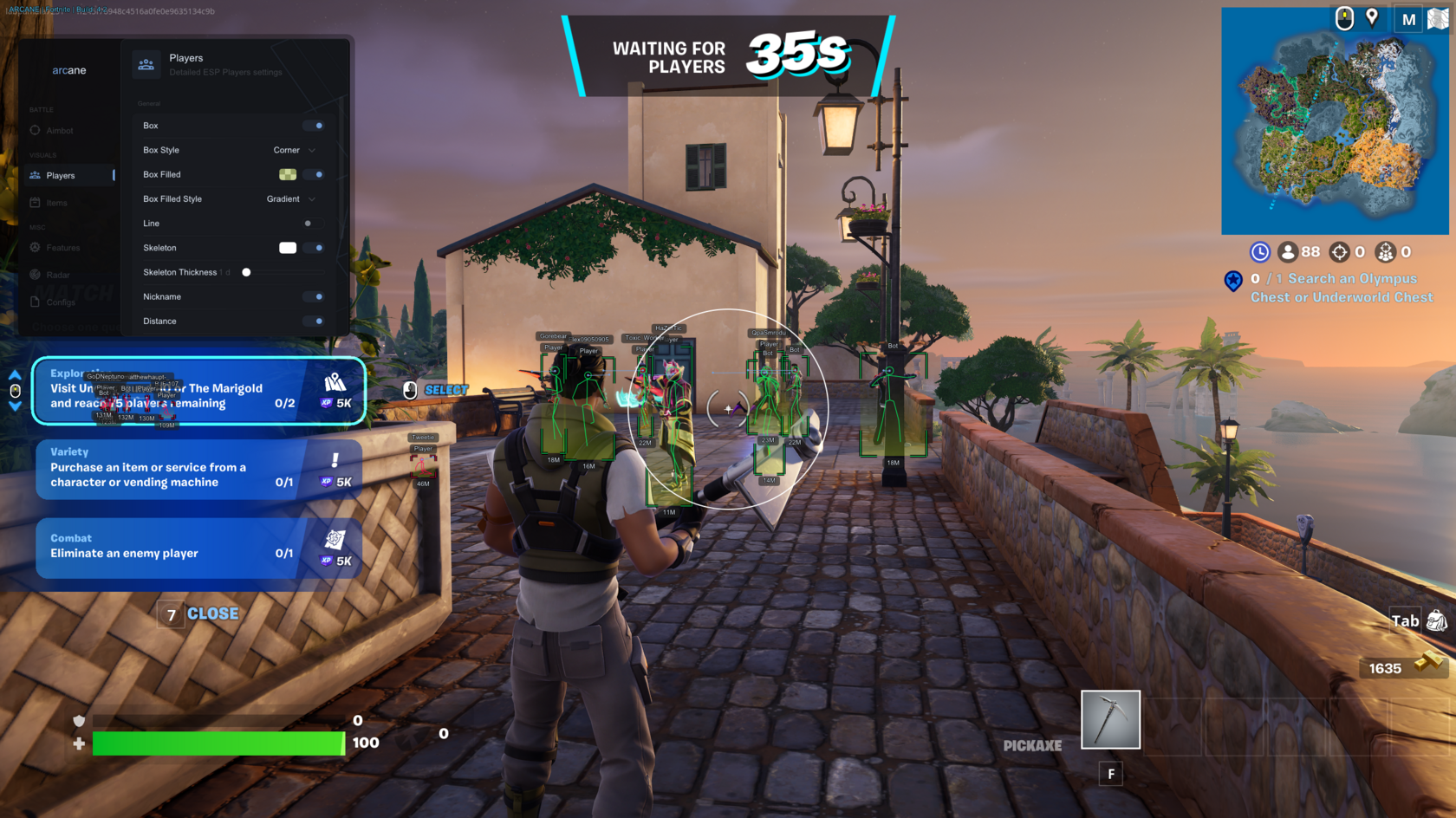 Arcane cheat for Fortnite - private aimbot and ESP