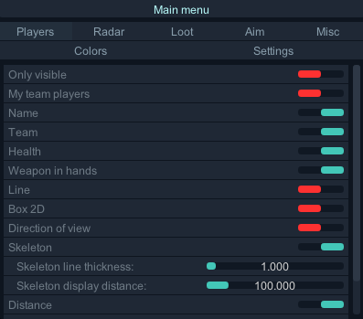 Crooked Arms – privater Cheat für Call of Duty Black Ops 7 mit Aimbot und ESP — Menü