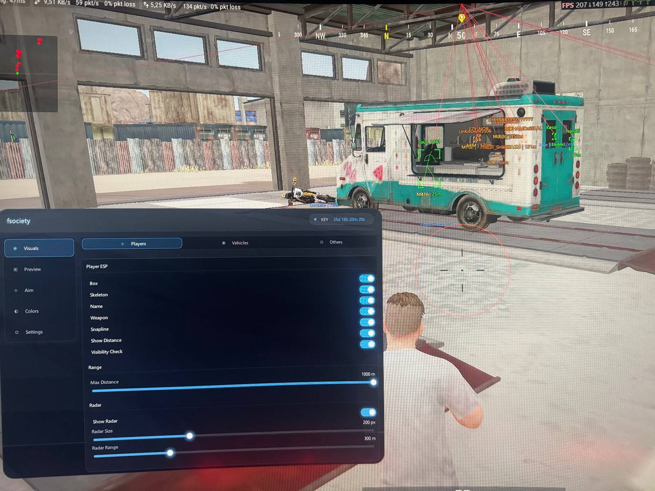 Купить приватный чит Fsociety для PUBG (Steam, PC) — ESP, Aimbot, Radar, контроль отдачи — меню