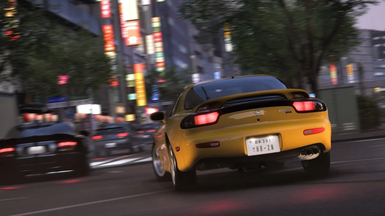 RX-7 в неоновом ночном Токио