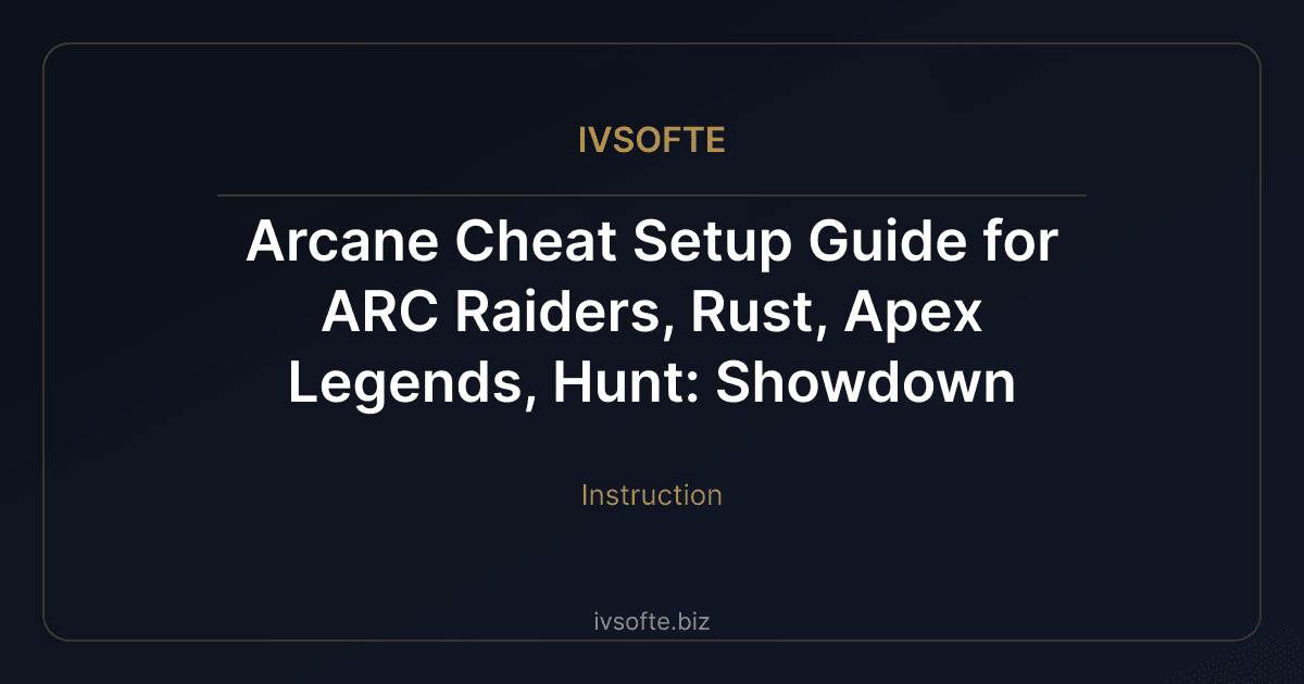 Golden Arcs Rust ARC Raiders, Rust, Apex Legends, Hunt: Showdown을 위한 Arcane Cheat 설정 가이드 ...