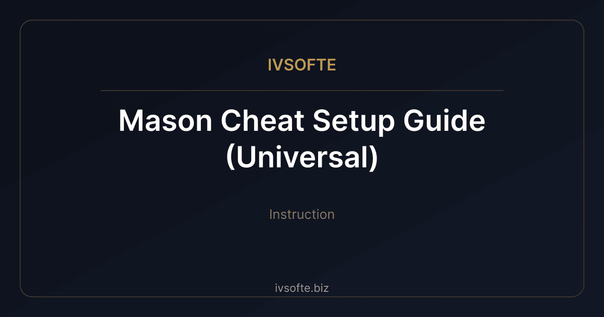 Mason Cheat Setup Guide (Universal) | IVSOFTE