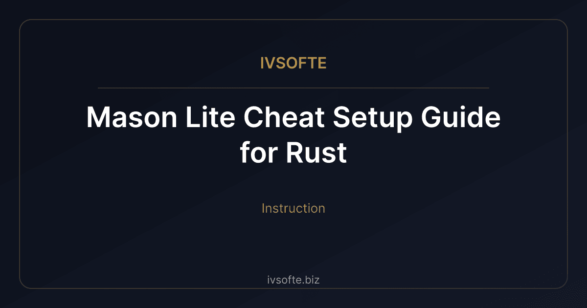 Инструкция по запуску чита Mason Lite для Rust | IVSOFTE